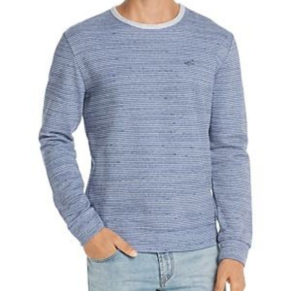 A.P.C. VARIEGATED STRIPE SWEATSHIRT.